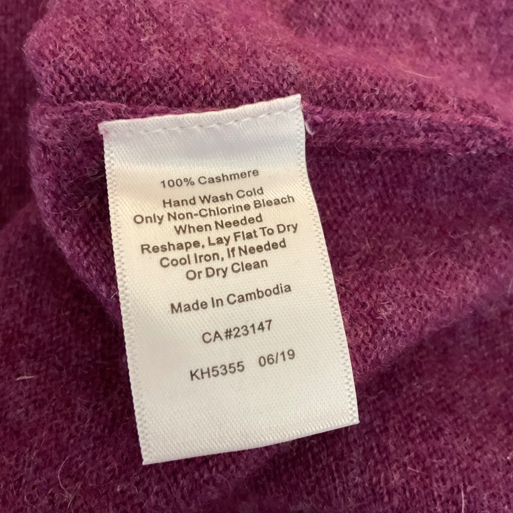 Talbots Petite Pure Cashmere Funnel Neck Sweater Plum Purple XLP KH5355 - Picture 4 of 9